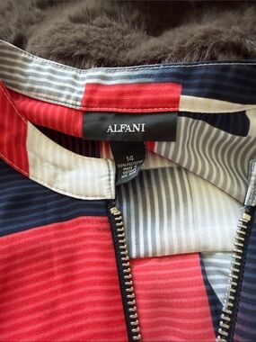 Alfani Red, Navy & White Striped Zip-Front Jacket